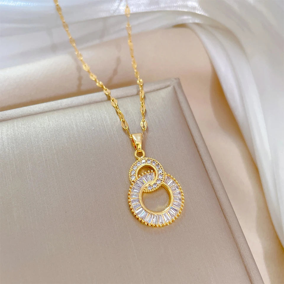 Necklaces Shiny Zircon Jewelry Gift