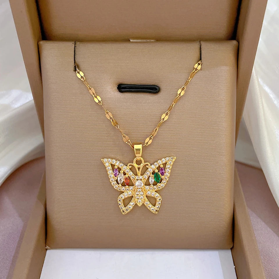 Necklaces Shiny Zircon Jewelry Gift