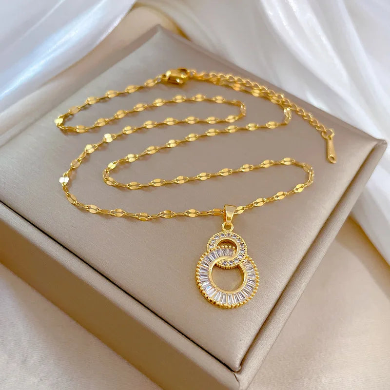 Necklaces Shiny Zircon Jewelry Gift