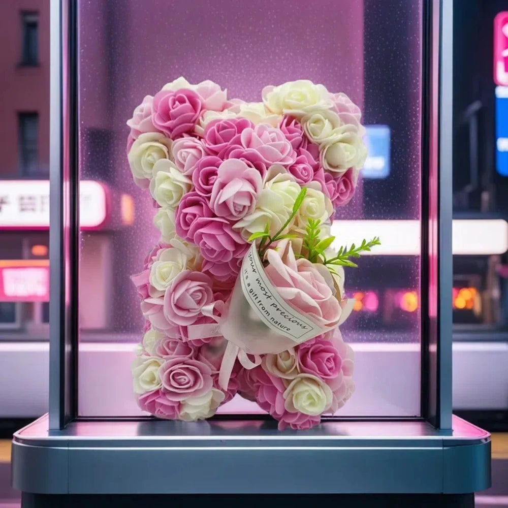 Rose Bear: Romantic Birthday Present for Her - Ideal for Weddings & Mother’s Day.