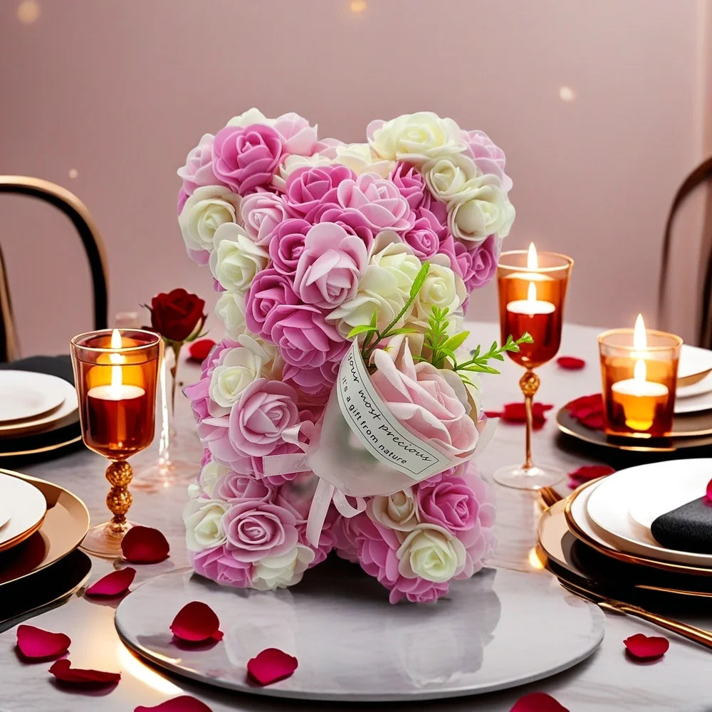 Rose Bear: Romantic Birthday Present for Her - Ideal for Weddings & Mother’s Day.