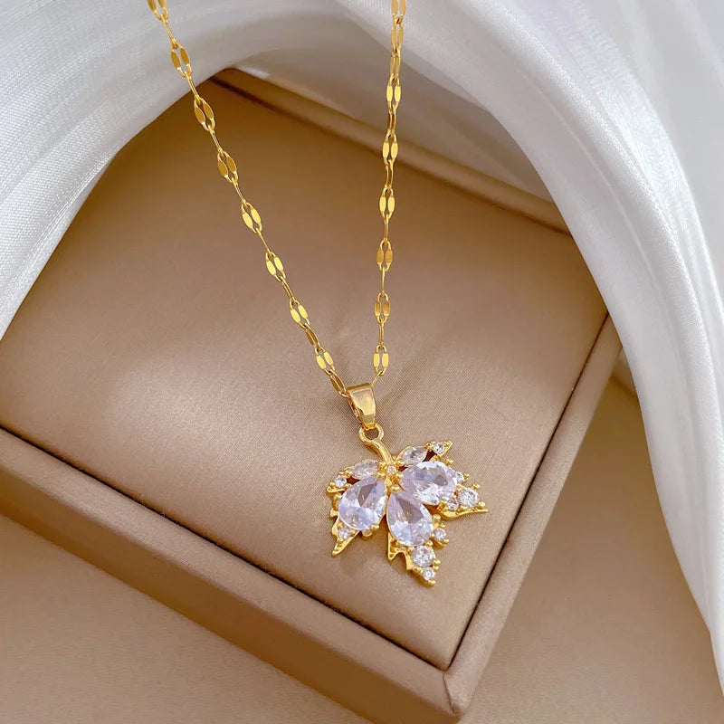 Necklaces Shiny Zircon Jewelry Gift