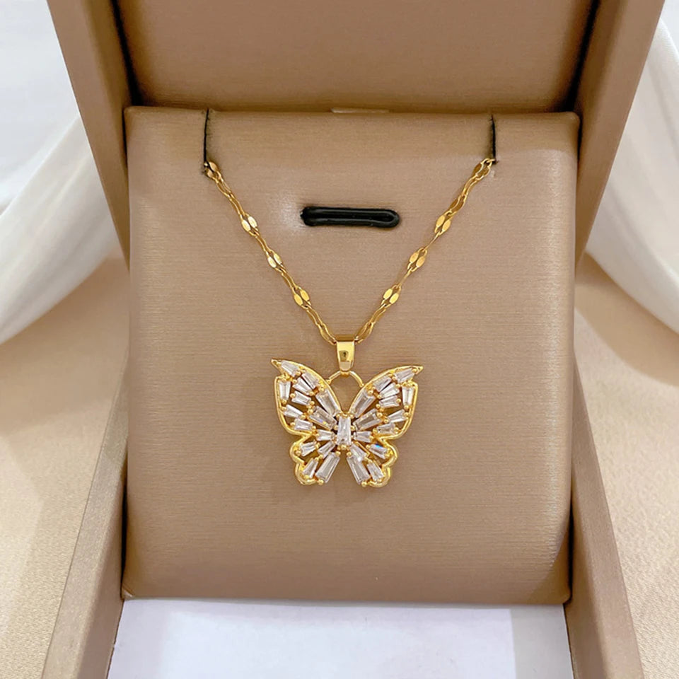 Necklaces Shiny Zircon Jewelry Gift