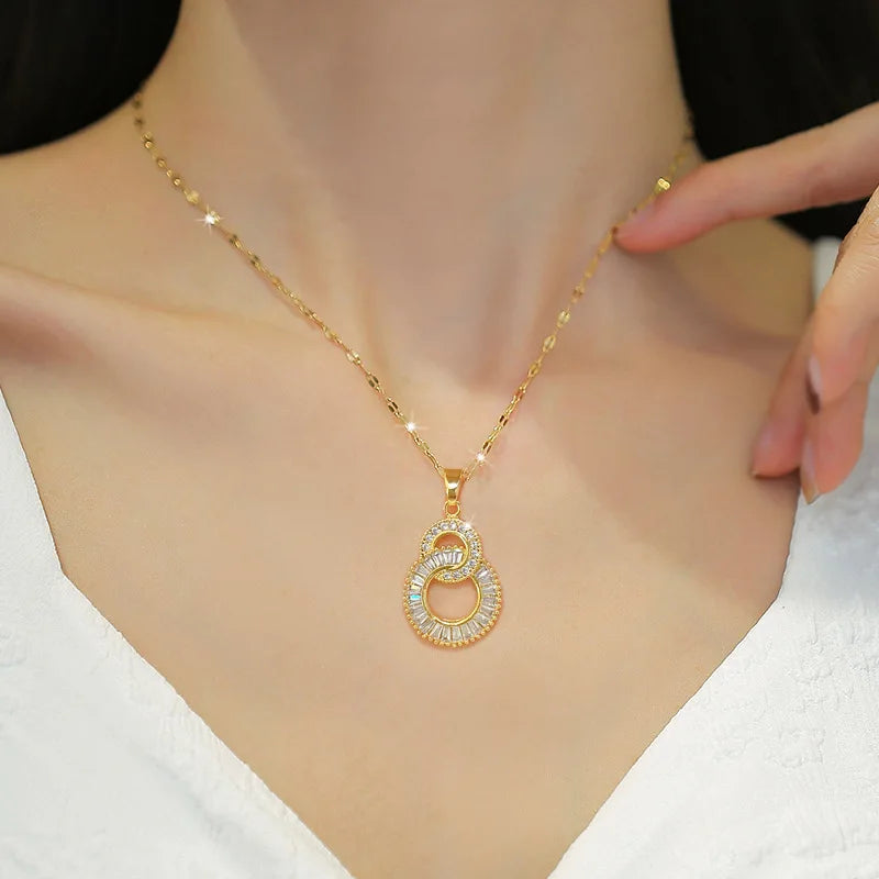 Necklaces Shiny Zircon Jewelry Gift