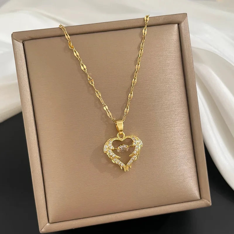 Necklaces Shiny Zircon Jewelry Gift